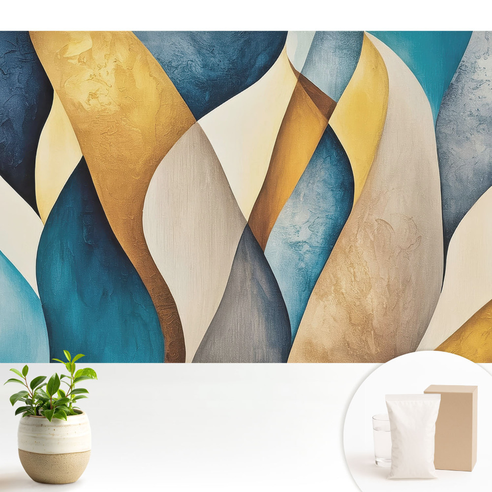 Tapeta do obývačky Farebné vlny, harmónia modernity