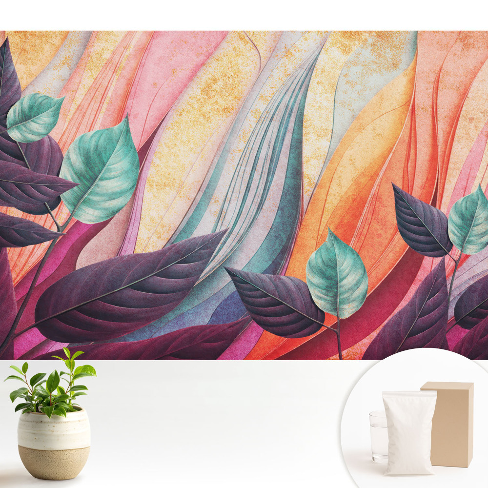 Tapeta na stenu Abstraktné pozadie s farebnými listami