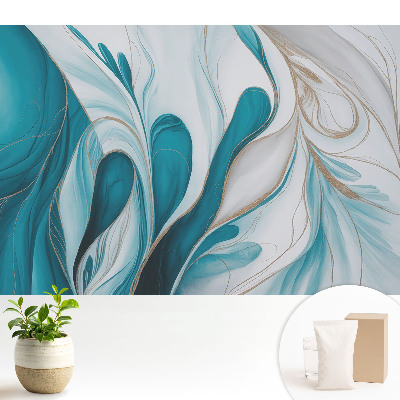 Luxusná tapeta Abstraktné modré tekuté tvary