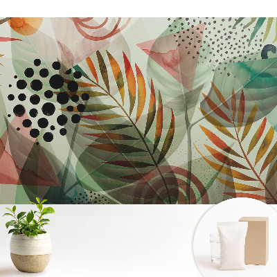 Tapeta Listy s abstraktnými geometrickými vzormi.