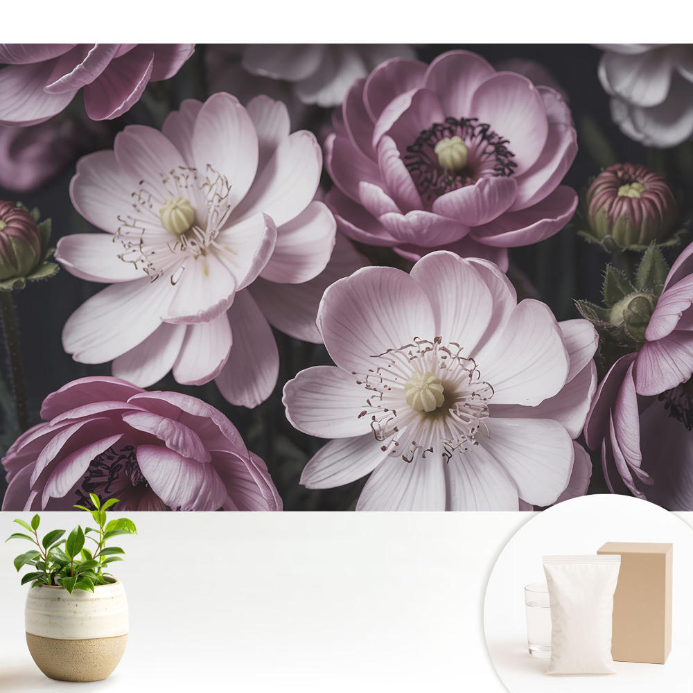 Tapeta na stenu Ružové a biele kvety, klasické a elegantné