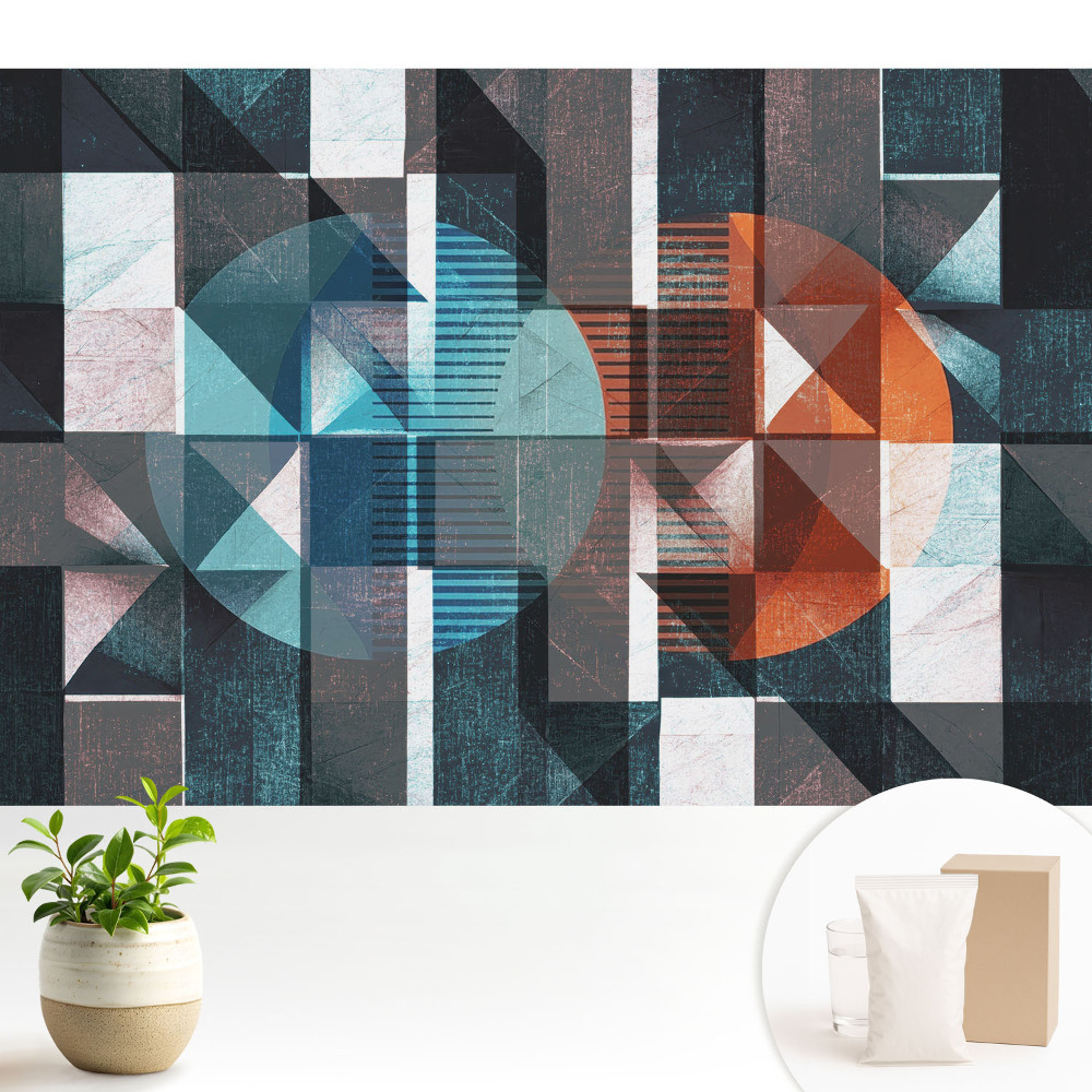 Tapeta na stenu Geometrický vzor oživený dynamickými farbami