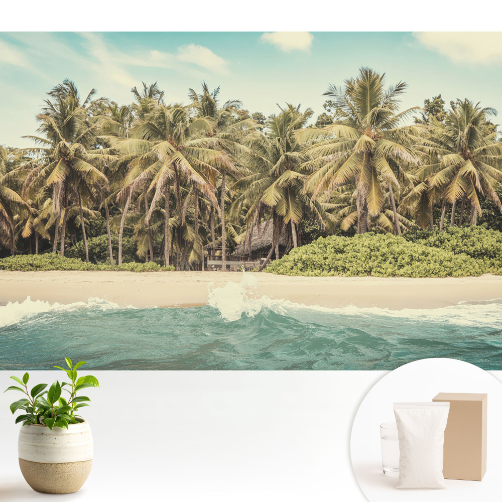 Luxusná tapeta Tropický raj plný paliem a modrej oblohy