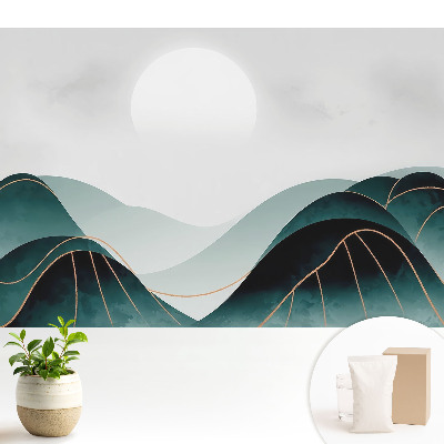 Tapeta Moderná krajina so zelenými kopcami.