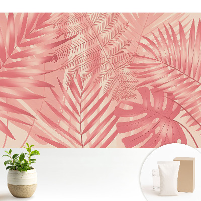 Luxusná tapeta Exotické listy ružové harmónie