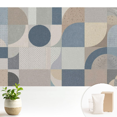 Tapeta do obývačky Geometrické vzory v tlmených farbách