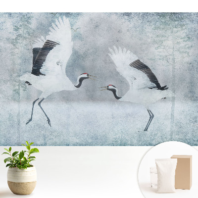 Tapeta na stenu Elegantné žeriavy v delikátnom prostredí