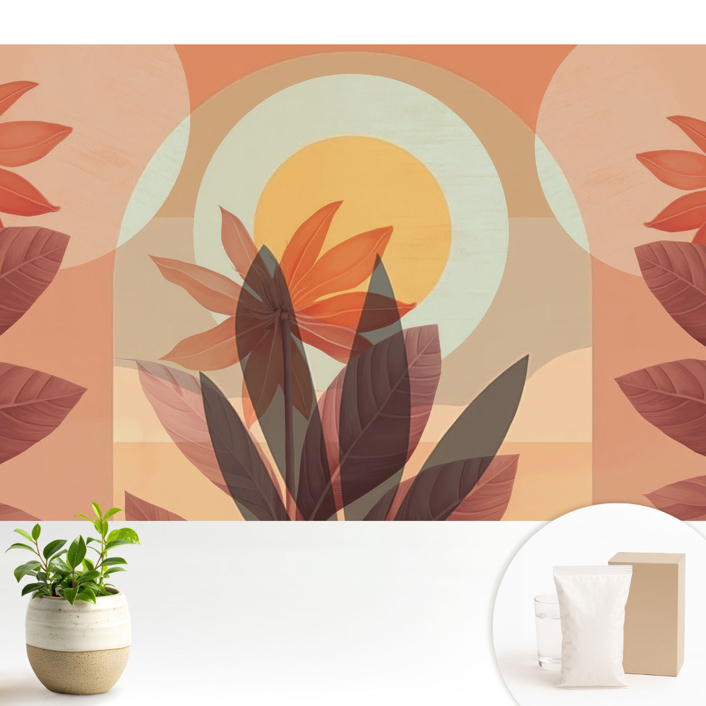 Luxusná tapeta Kvetinová abstrakcia symetria teplo