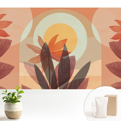 Luxusná tapeta Kvetinová abstrakcia symetria teplo