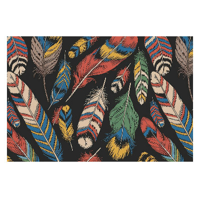 Tapeta na stenu s motívom farebných pierok v boho štýle
