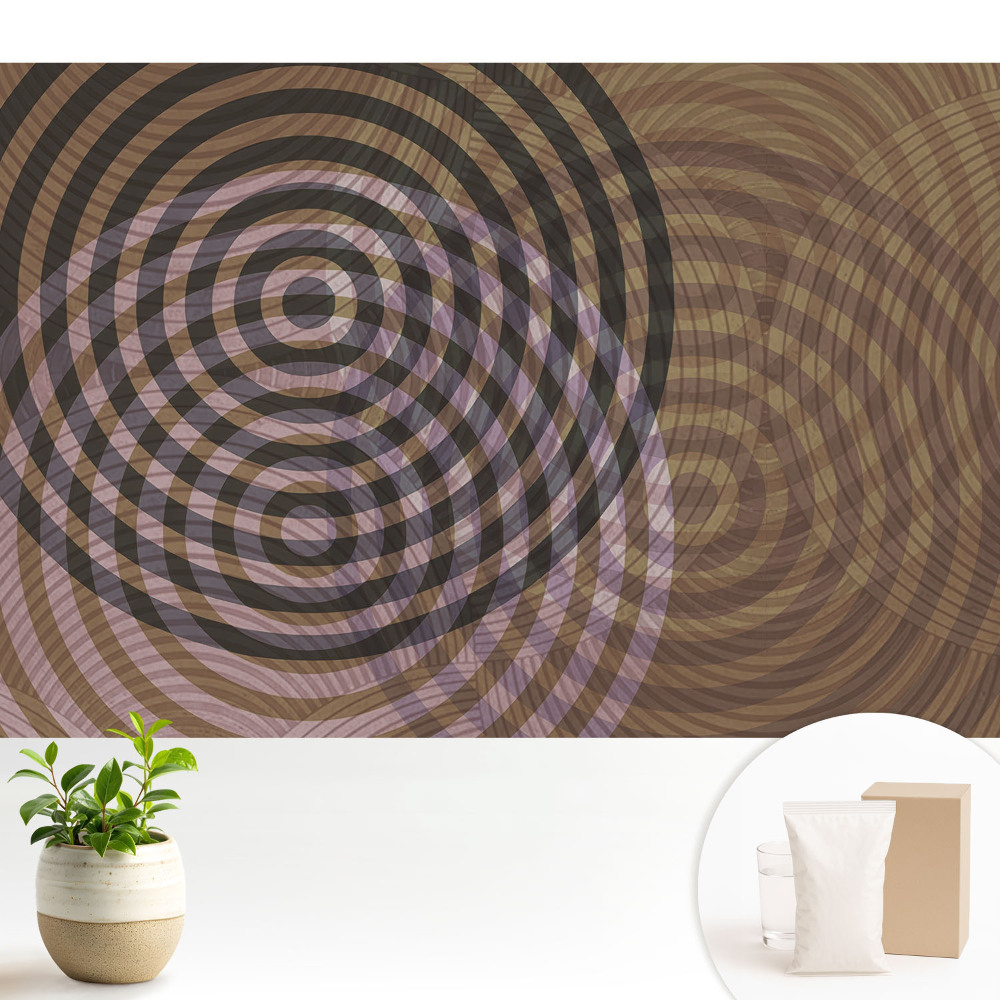 Tapeta do obývačky Sústredné kruhy retro moderný