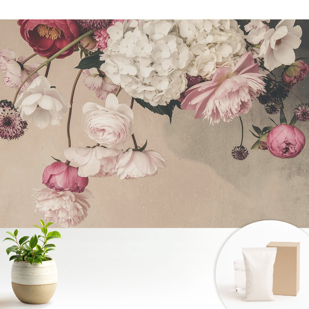 Tapeta na stenu Jemné kvety v romantickej kompozícii