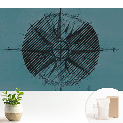 Tapeta s motívom abstraktného kompasu na modrom pozadí