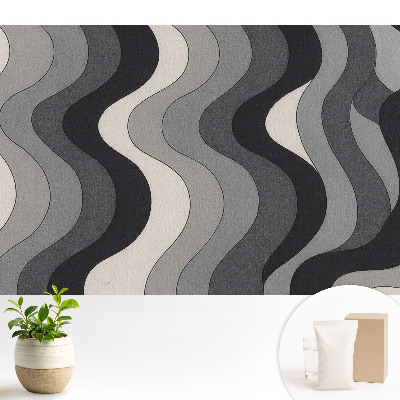 Tapeta na stenu Moderný vlnitý vzor v odtieňoch sivej