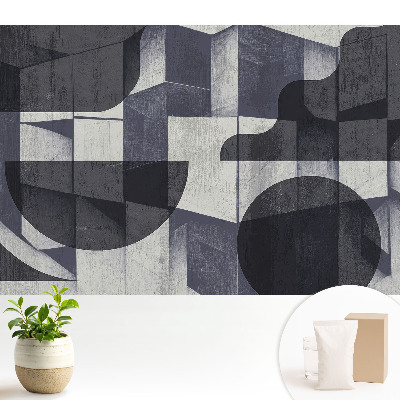 Tapeta do obývačky s geometrickou abstrakciou v harmonickom modernom dizajne