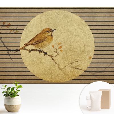 Tapeta na stenu „Vták na konári“ v japonskom štýle