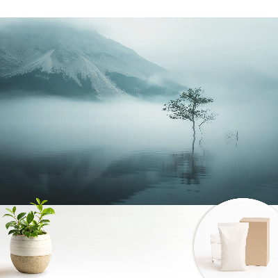 Luxusná tapeta s motívom osamelého stromu v rannej hmle