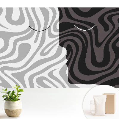 Tapeta s kontrastným abstraktným motívom tváre