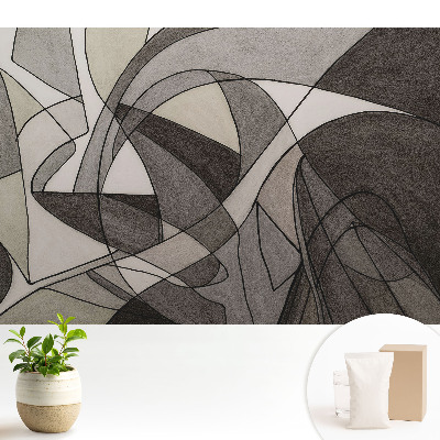 Tapeta na stenu s abstraktným motívom chaotických foriem a línií