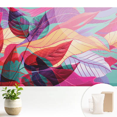 Tapeta s farebnými listami v abstraktnom štýle