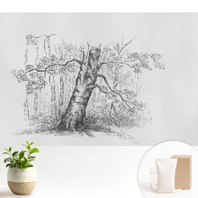 Tapeta s kresbou stromu v lese