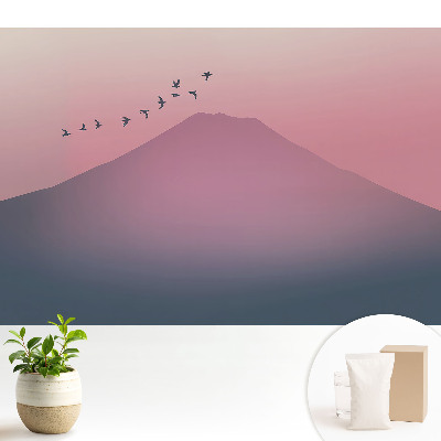 Tapeta do obývačky Pastelové hory pri západe slnka