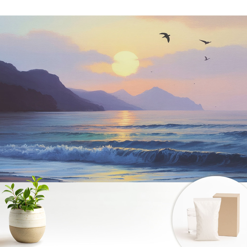 Tapeta do obývačky Západ slnka nad morom v klasickom štýle