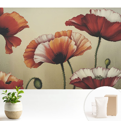 Luxusná tapeta Makové kvety v klasickom štýle