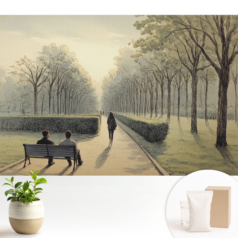 Luxusná tapeta Tichá prechádzka parkom