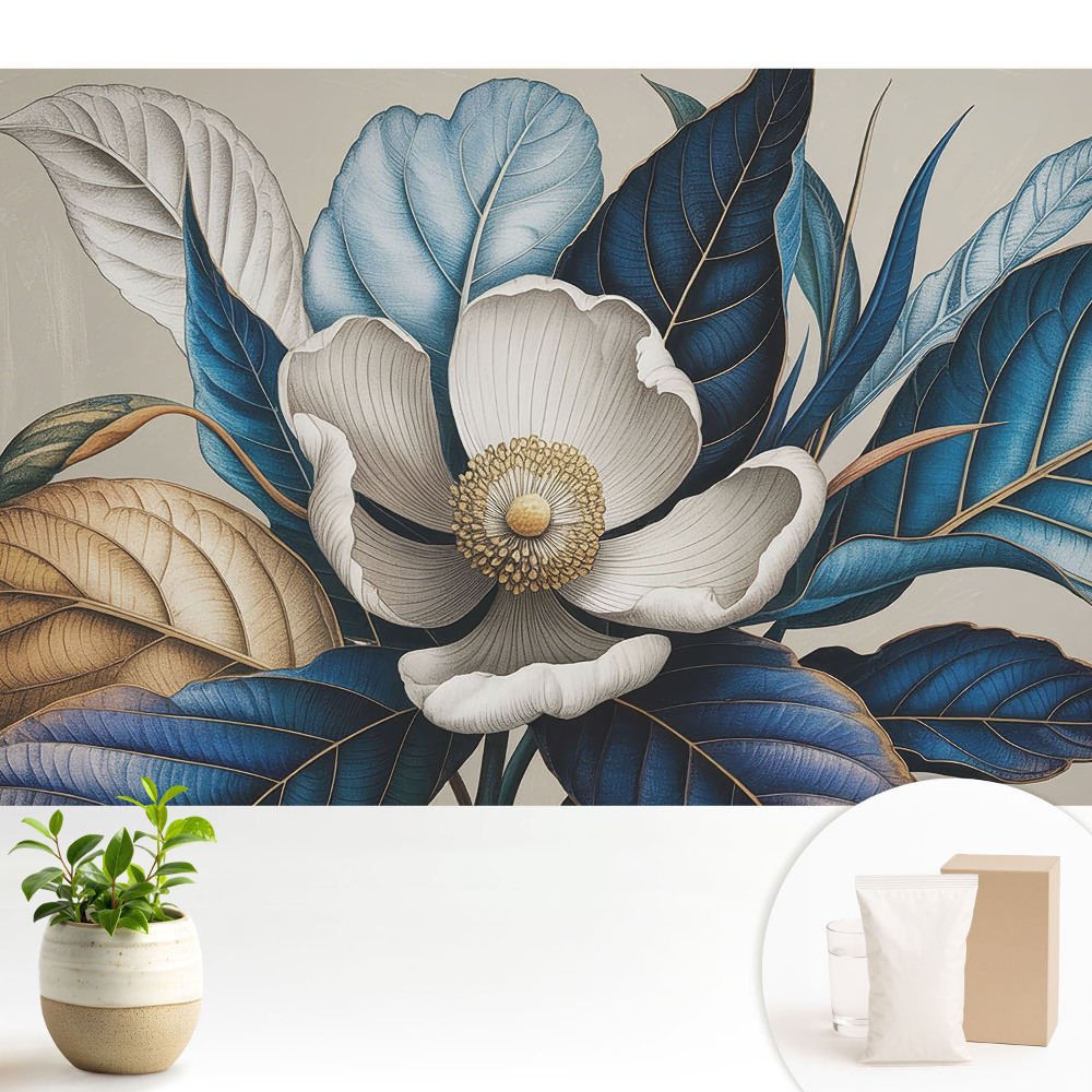 Luxusná tapeta Kvety a listy v modernom štýle