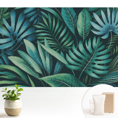 Tapeta na stenu s harmonickými vzormi tropických listov