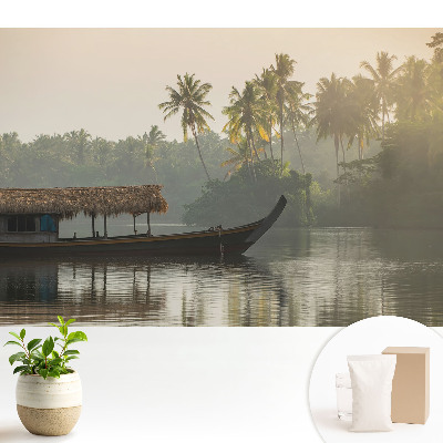 Tapeta na stenu Mystická krajina s loďou a palmami