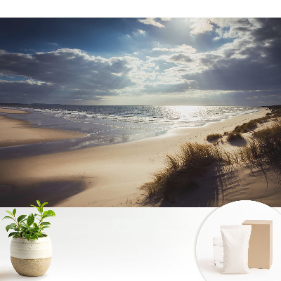 Tapeta s motívom pláže a oblohy s prírodným zenovým nádychom