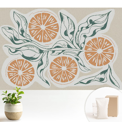 Tapeta na stenu s motívom citrusov a listov