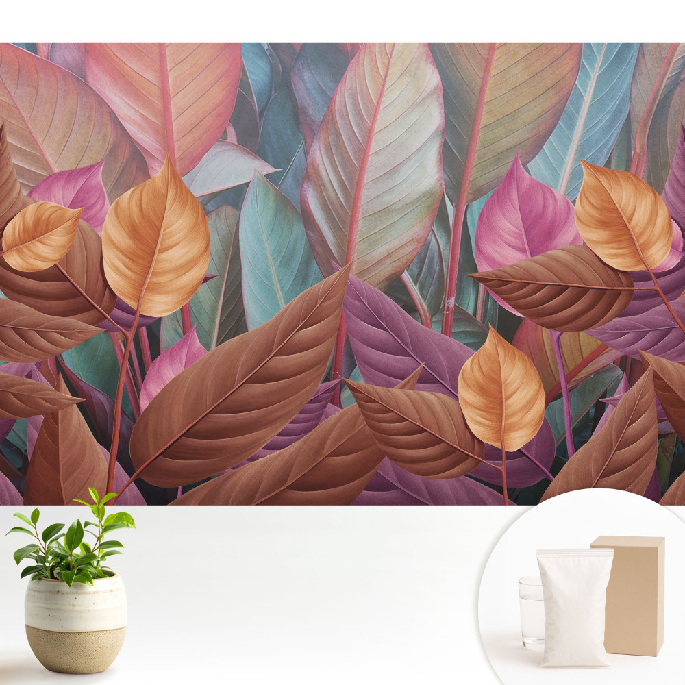 Tapeta do obývačky Farby listov sú elegantné a harmonické.