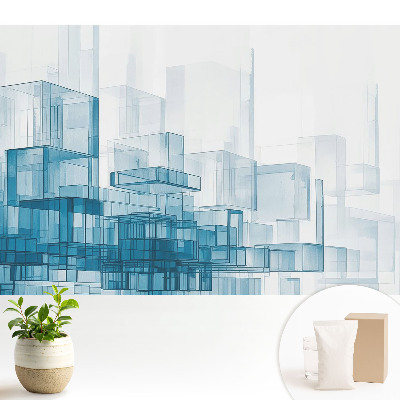 Tapeta Priestorové modré kocky modernity