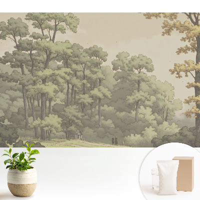 Tapeta do obývačky Pokojná zalesnená krajina