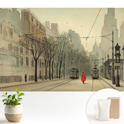 Luxusná tapeta Jesenné ráno v meste s klasickou symetriou