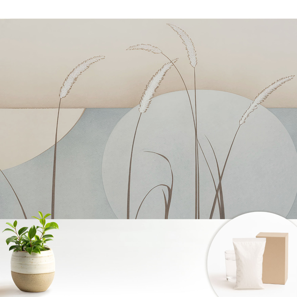 Tapeta Jemná prírodná krajina s kruhmi a trávami