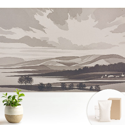 Tapeta s motívom horskej krajiny vyjadrujúca pokojnú harmóniu prírody