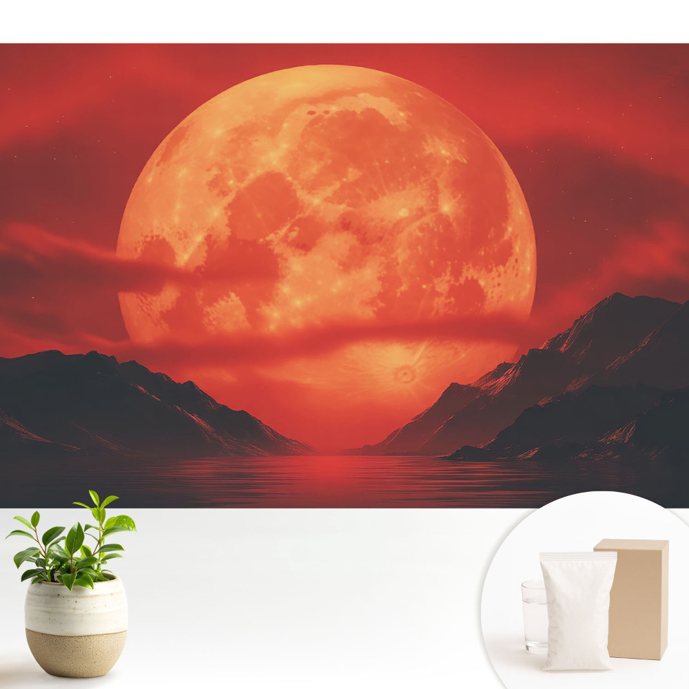 Tapeta na stenu Mesiac nad horami, intenzívne farby