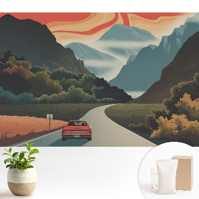 Tapeta do obývačky Retro výlet do hôr