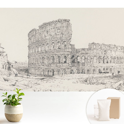 Tapeta do obývačky s motívom klasickej architektúry a jemným dizajnom