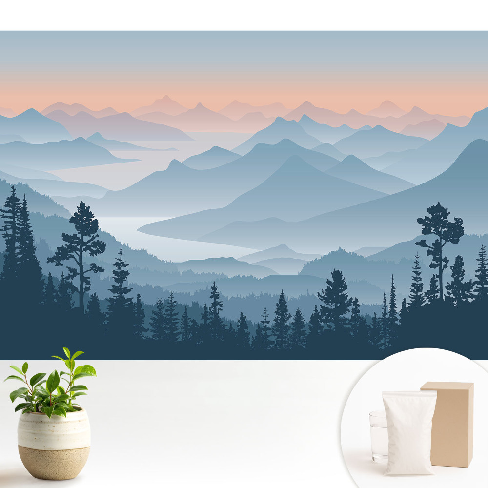 Tapeta Hmlisté hory za úsvitu