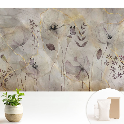 Tapeta do obývačky s rustikálnym kvetinovým vzorom a nádychom elegancie