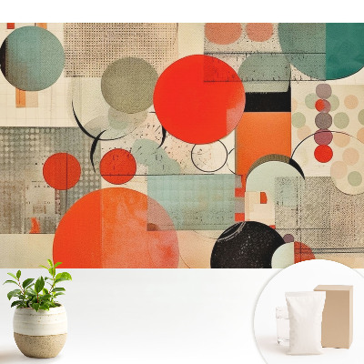 Luxusná tapeta Geometrické tvary kruhy a obdĺžniky