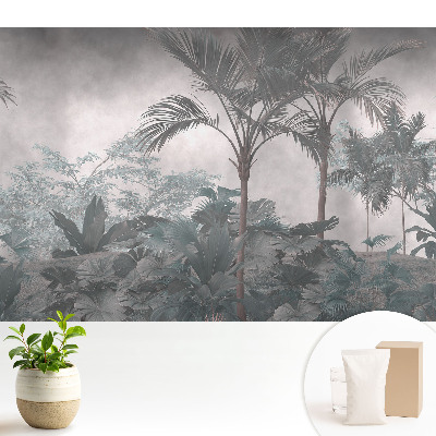 Luxusná tapeta Tropická džungľa v odtieňoch sivej