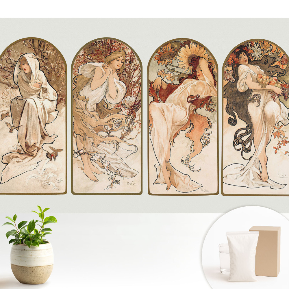 Tapeta do obývačky Štyri ženy v secesnom štýle