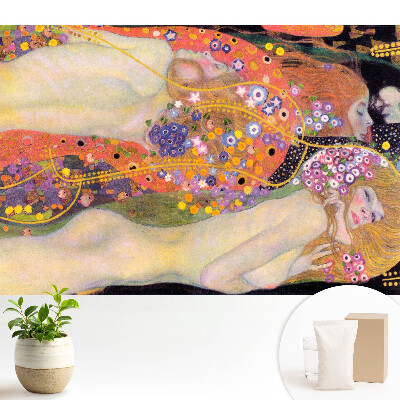 Luxusná tapeta s motívom fantasy figúrok a farebnými kvetmi