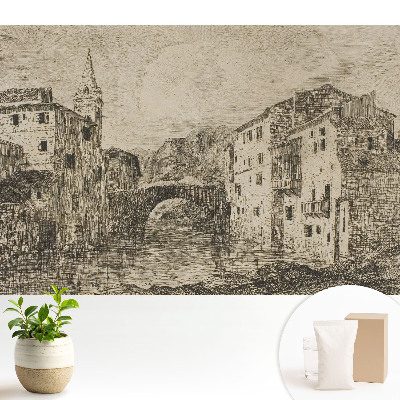 Tapeta na stenu Klasické budovy premosťujú rieku.